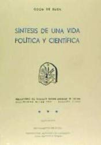 Portada del libro de SINTESIS DE UNA VIDA POLITICA Y CIENTIFICA