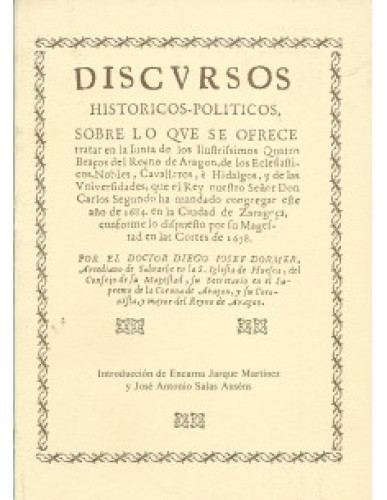 Portada del libro de DISCURSOS HISTORICOS-POLITICOS (Edición facsimil)