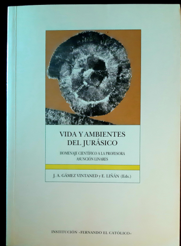 Portada del libro de VIDA Y AMBIENTES DEL JURÁSICO. Homenaje científico a la profesora Asunción Linares