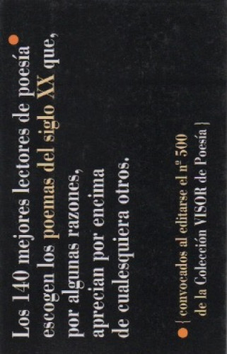Portada del libro de Centuria. Los 140 mejores lectores de poesía escogen los poemas del siglo XX que, por algunas razones,...