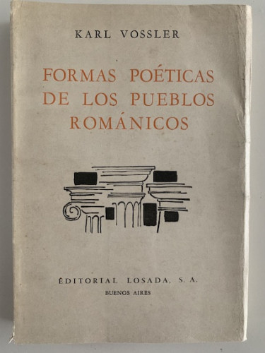 Portada del libro de FORMAS POÉTICAS DE LOS PUEBLOS ROMÁNICOS.