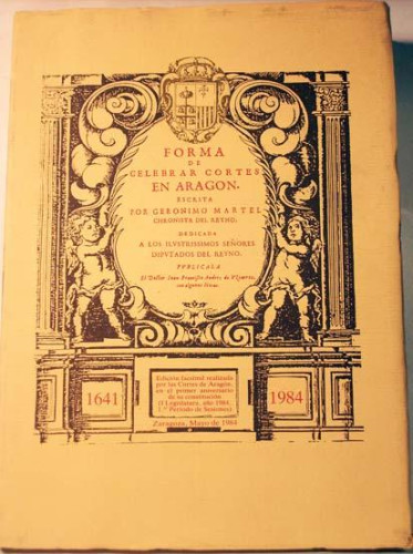 Portada del libro de FORMA DE CELEBRAR CORTES EN ARAGÓN 