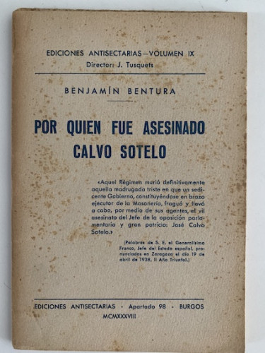 Portada del libro de POR QUIEN FUE ASESINADO CALVO SOTELO