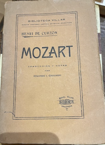 Portada del libro de MOZART. 