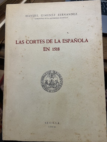 Portada del libro de LAS CORTES DE LA ESPAÑOLA EN 1518.