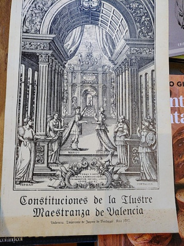 Portada del libro de CONSTITUCIONES DE LA ILUSTRE MAESTRANZA DE VALENCIA (facsímil)