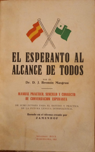 Portada del libro de El esperanto al alcance de todos 