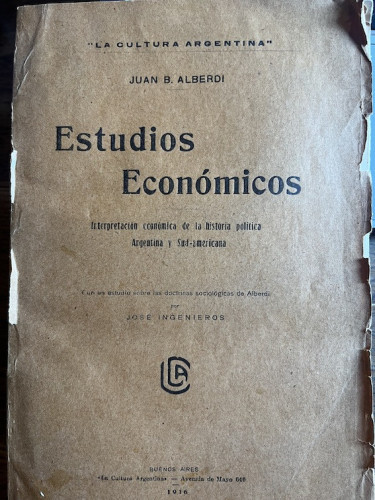 Portada del libro de ESTUDIOS ECONÓMICOS. INTERPRETACIÓN ECONÓMICA DE LA HISTORIA POLÍTICA ARGENTINA Y SUDAMERICANA 