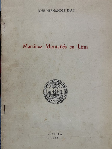 Portada del libro de MARTÍNEZ MONTAÑÉZ EN LIMA. 