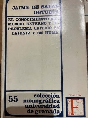 Portada del libro de El conocimiento del mundo externo y el problema crítico en Leibniz y Hume