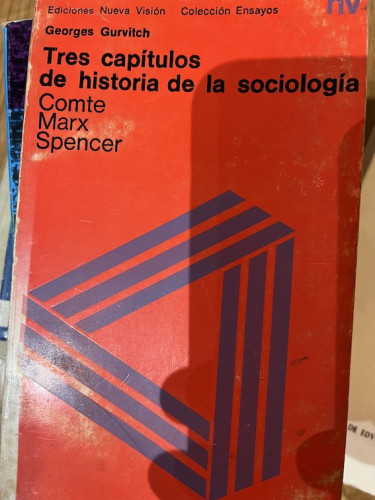 Portada del libro de TRES CAPÍTULOS DE HISTORIA DE LA SOCIOLOGÍA. 