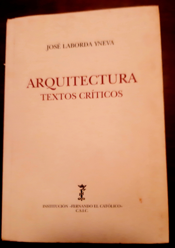 Portada del libro ARQUITECTURA. TEXTOS CRÍTICOS, 1992-1995
