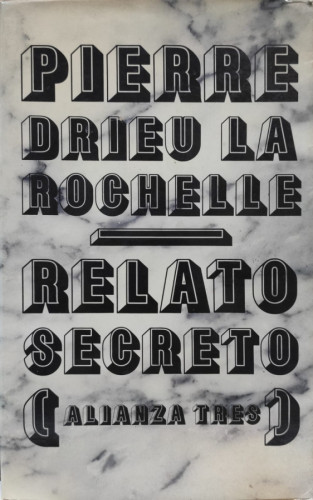 Portada del libro de RELATO SECRETO, seguido de Diario (1944-1945) y Exordio