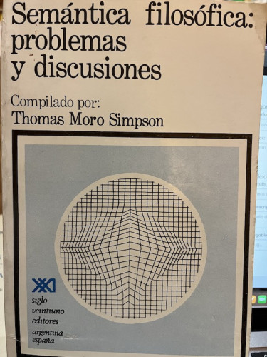 Portada del libro de SEMÁNTICA FILOSÓFICA: PROBLEMAS Y DISCUSIONES. 