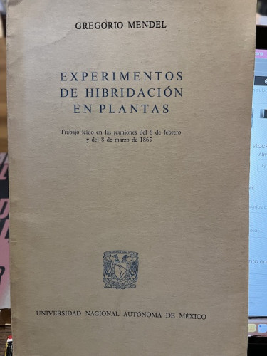 Portada del libro EXPERIMENTOS DE HIBRIDACIÓN EN PLANTAS 
