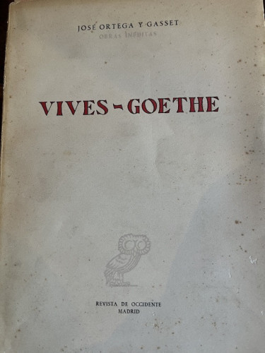 Portada del libro de VIVES-GOETHE