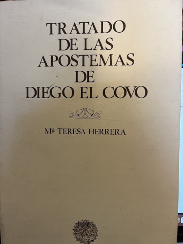 Portada del libro de Tratado de las apostemas de Diego el Covo. 