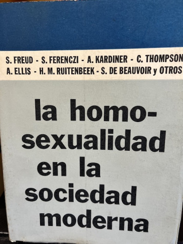 Portada del libro de LA HOMOSEXUALIDAD EN LA SOCIEDAD MODERNA. 