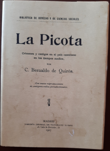 Portada del libro de La picota. Facsímil de la de 1907