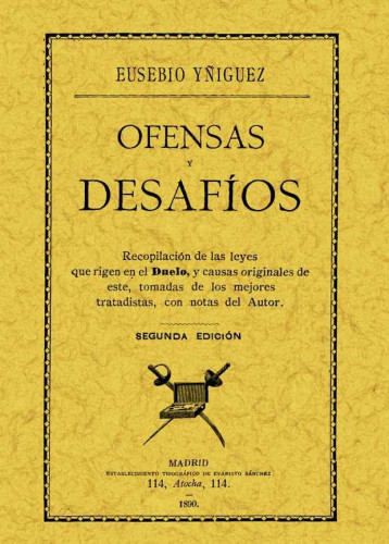 Portada del libro de OFENSAS Y DESAFIOS. Facsímil del de 1890