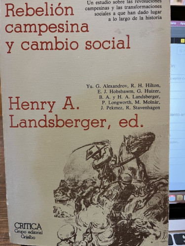 Portada del libro de REBELIÓN CAMPESINA Y CAMBIO SOCIAL