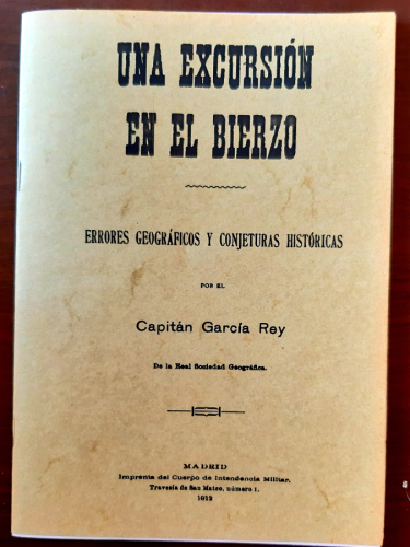 Portada del libro de UNA EXCURSION EN EL BIERZO. Facsímil de la de 1912