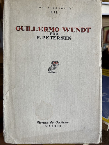 Portada del libro de GUILLERMO WUNDT Y SU TIEMPO