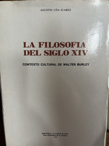 Portada del libro de LA FILOSOFÍA DEL SIGLO XIV