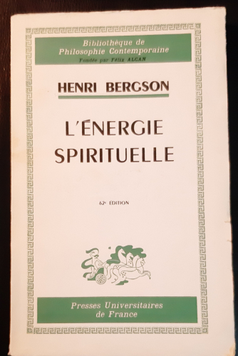Portada del libro de L'ENERGIE SPIRITUELLE.  ESSAIS ET CONFERENCES