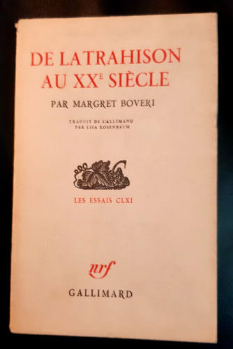 Portada del libro de DE LA TRAHISON AU XXe SIECLE
