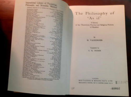 Portada del libro de The Philosophy of 'As If ': A System of the Theoretical, Practical and Religious Fictions of Mankind