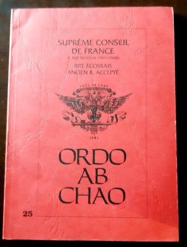 Portada del libro de Ordo Ab Chao - Supreme Conseil de France, Rite Ecossais Ancien & Accepte, premier semestre 1992, nº...