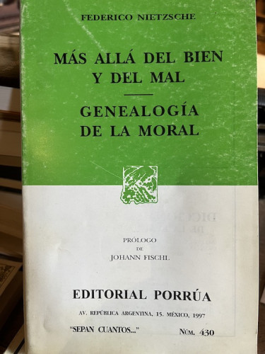 Portada del libro de MÁS ALLÁ DEL BIEN Y DEL MAL. GENEALOGÍA DE LA MORAL