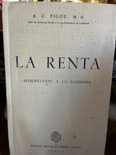 Portada del libro de LA RENTA. INTRODUCCIÓN A LA ECONOMÍA 