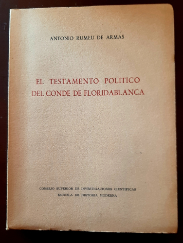 Portada del libro EL TESTAMENTO POLÍTICO DEL CONDE DE FLORIDABLANCA