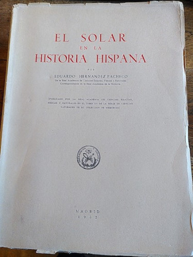 Portada del libro de EL SOLAR EN LA HISTORIA DE ESPAÑA