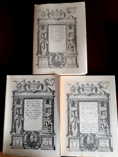 Portada del libro de HISTORIA DE LA INSIGNE CIUDAD DE SEGOVIA Y COMPENDIO DE LAS HISTORIAS DE CASTILLA completa 3 VOLS
