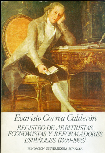 Portada del libro Registro de arbitristas, economistas y reformadores españoles (1500-1936)