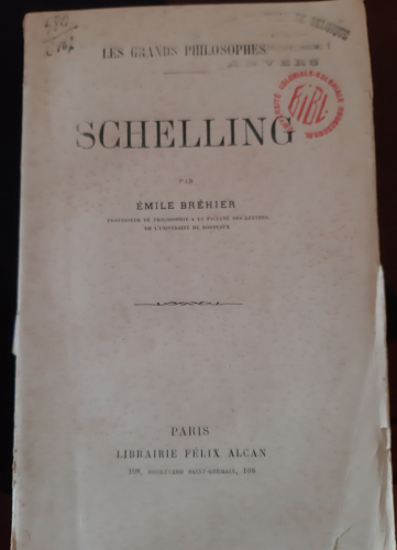 Portada del libro de SHELLING (LES GRANDS PFILOSOPHES)