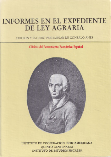 Portada del libro de Informes en el expediente de ley agraria. Andalucía y La Mancha, 1768