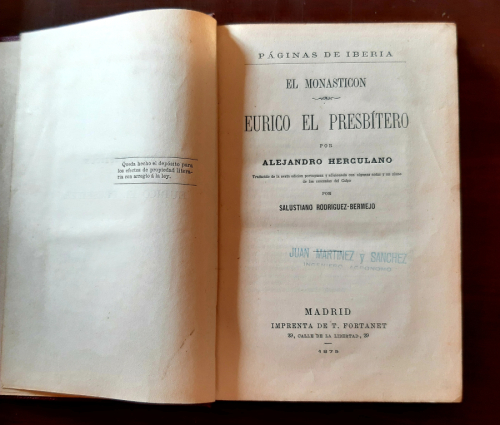 Portada del libro de EL MONASTICÓN EURICO EL PRESBÍTERO