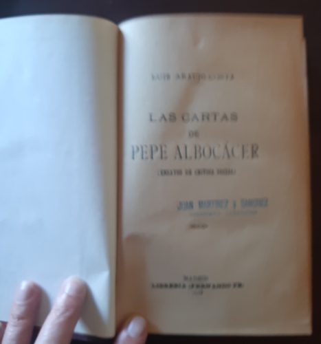 Portada del libro de LAS CARTAS DE PEPE ALBOCÁCER (Ensayos de crítica social)