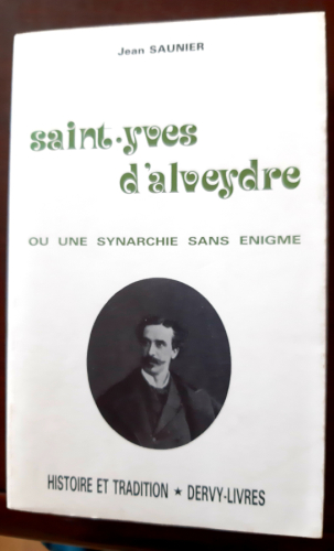 Portada del libro de SAINT-YVES D'ALVEYDRE ou une synarchie sans énigme.