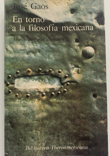 Portada del libro de En torno a la filosofía mexicana