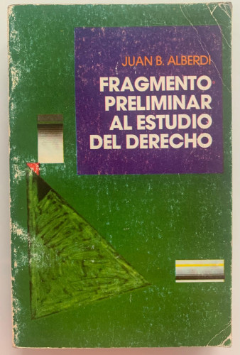 Portada del libro de FRAGMENTO PRELIMINAR AL ESTUDIO DEL DERECHO