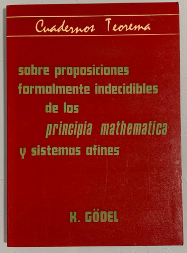 Portada del libro de Sobre proposiciones formalmente indecidibles de los 