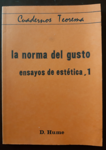 Portada del libro de LA NORMA DEL GUSTO ensayos de estética 1