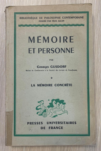 Portada del libro de MÉMOIRE ET PERSONNE