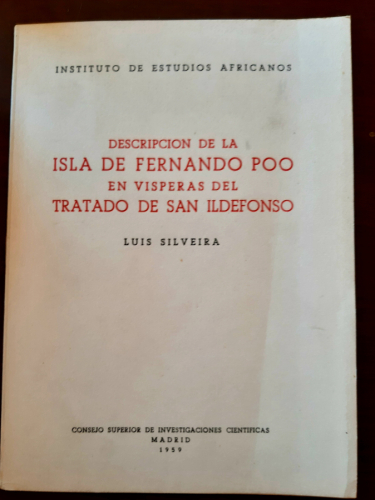 Portada del libro de DESCRIPCIÓN DE LA ISLA DE FERNANDO POO EN VÍSPERAS DEL TRATADO DE SAN ILDEFONSO