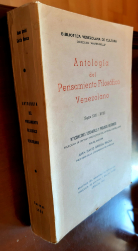 Portada del libro de ANTOLOGÍA DEL PENSAMIENTO FILOSÓFICO VENEZOLANO (Siglos XVII -XVIII)